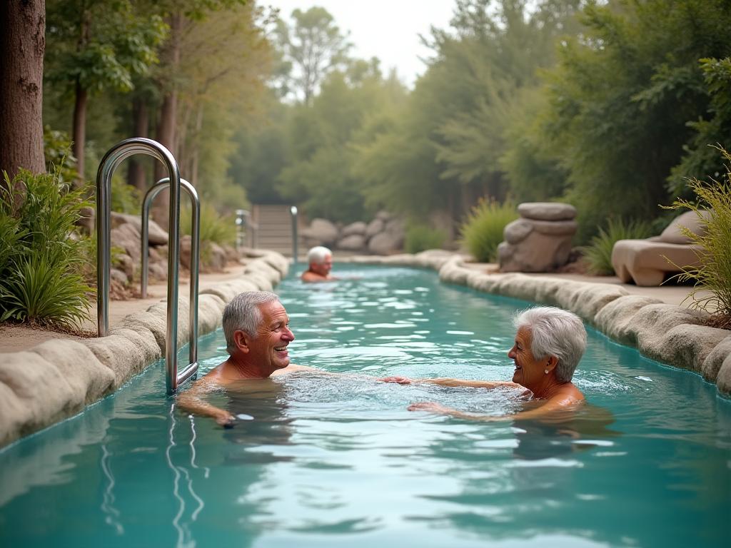 Accessible thermal springs designed for senior wellness