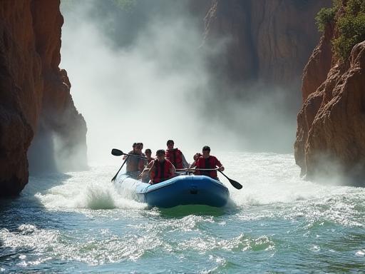 Extreme geothermal river rafting adventure